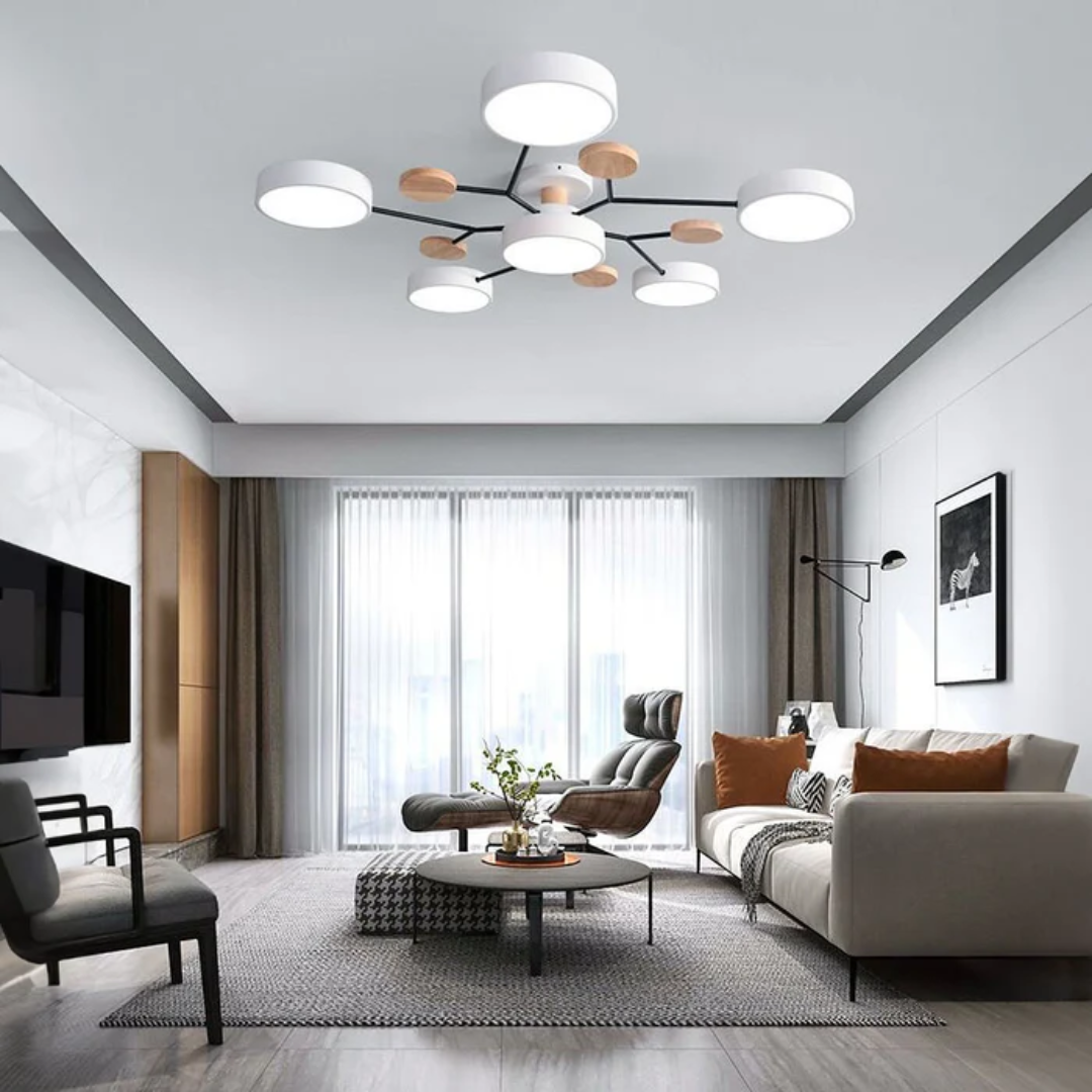 Modern Round LED Ceiling Light Fixture – Energy-Efficient Flush Mount Design for Living Room, Bedroom, or Office