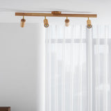 Japanese Wooden Adjustable LED Spotlight 1-Light