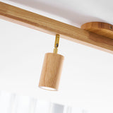 Japanese Wooden Adjustable LED Spotlight 1-Light