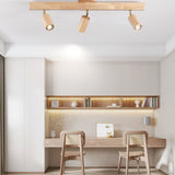 Japanese Wooden Adjustable LED Spotlight 1-Light