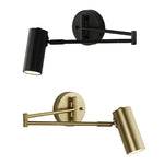 Nordic Brass Cylinder Swing Arm Wall Sconce Lamp 1-Light Lasson Living