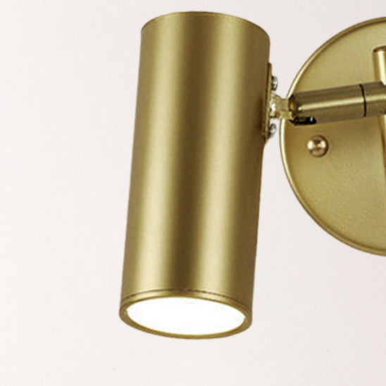 Nordic Brass Cylinder Swing Arm Wall Sconce Lamp 1-Light Lasson Living