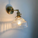 Nordic Brass Glass Dome Wall Sconce Lamp 1-Light Lasson Living