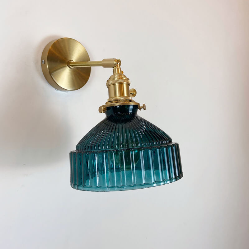 Nordic Brass Glass Dome Wall Sconce Lamp 1-Light