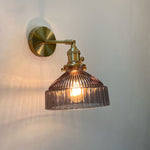 Nordic Brass Glass Dome Wall Sconce Lamp 1-Light Lasson Living