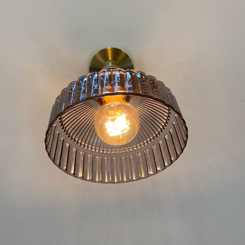 Nordic Brass Glass Dome Wall Sconce Lamp 1-Light Lasson Living