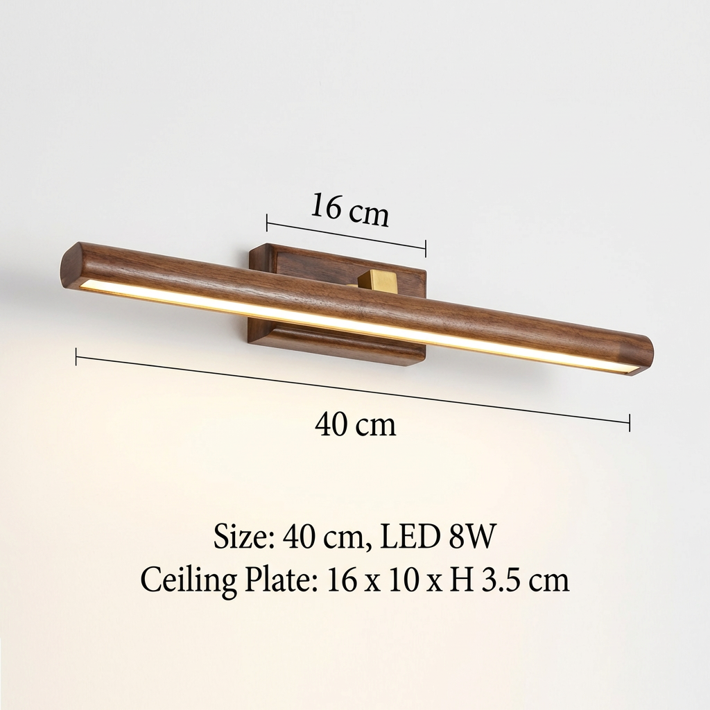 Nordic Walnut Cylinder LED Wall Sconce Lamp 1-Light Lasson Living