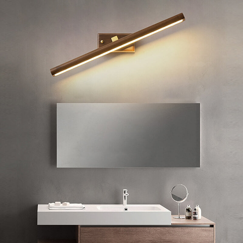 Nordic Walnut Cylinder LED Wall Sconce Lamp 1-Light Lasson Living
