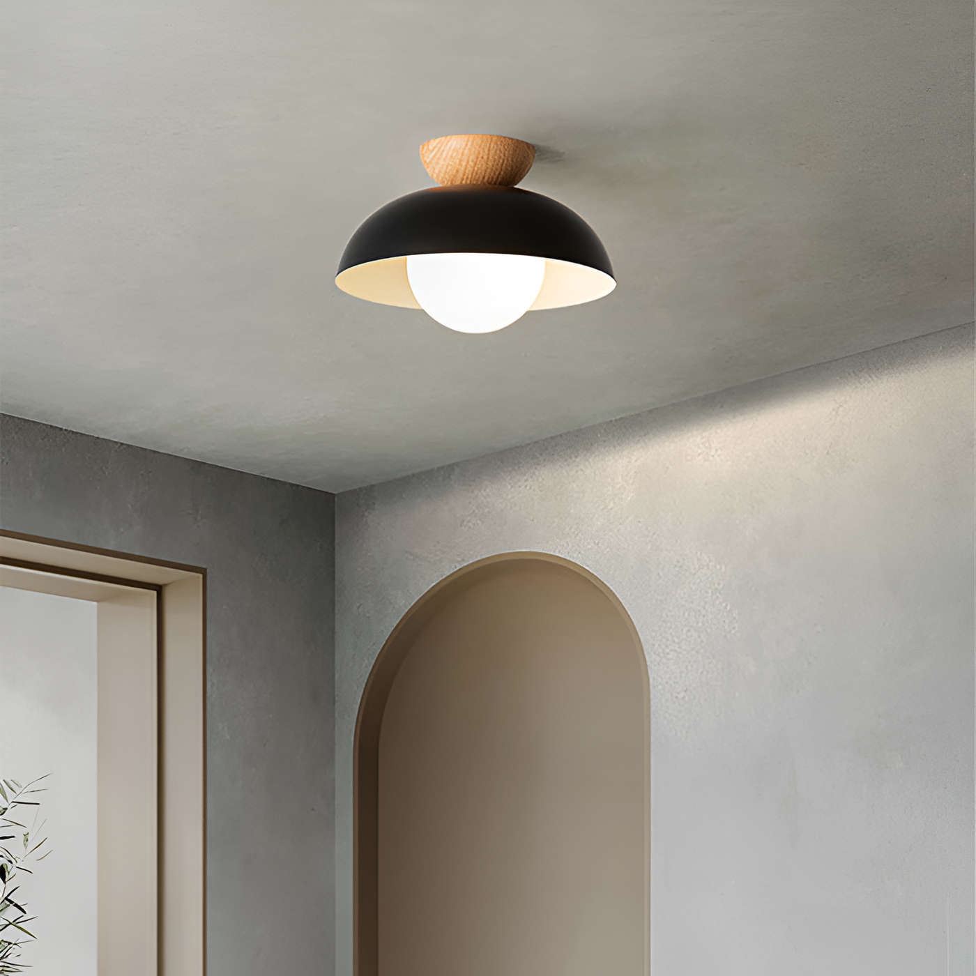 Modern Minimalist Glass Dome LED Ceiling Light 1-Light