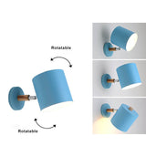 Nordic Wooden Cylinder Rotatable LED Wall Sconce | 1-Light