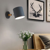Nordic Wooden Cylinder Rotatable LED Wall Sconce | 1-Light