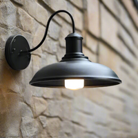 Vintage Industrial Iron Bowl Outdoor Wall Light LED 1-Light Lasson Living