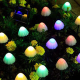Outdoor Solar LED Mushroom Garden String Lights | Waterproof