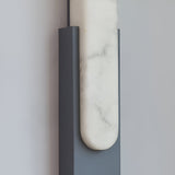 Modern Alabaster-Effect Brass Wall Sconce LED 1-Light