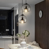 Minimalist Smoked Glass Dome Pendant Light 1-light