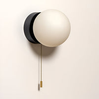 Nordic Minimalist Glass Globe Wall Sconce LED 1-Light with Pull Cord
