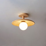 Nordic Wooden Dome Semi-Flush Ceiling Light | 1-Light