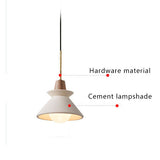 Nordic Cement and Wood Tapered Pendant Light | 1-Light