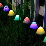 Outdoor Solar LED Mushroom Garden String Lights | Waterproof