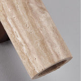Japandi Travertine Wood Cylinder Wall Sconce LED 1-light