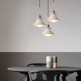 Nordic Cement and Wood Tapered Pendant Light | 1-Light