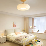 Nordic Wooden Dome Glass LED Semi-Flush Mount Ceiling Light 1-Light