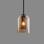 Modern Smoked Glass Cylinder Pendant 1-Light Lasson Living
