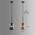 Modern Smoked Glass Cylinder Pendant 1-Light Lasson Living