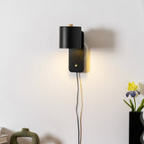 Modern Minimalist Rotatable Cylinder Plug-In Wall Sconce 1-Light
