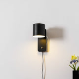 Modern Minimalist Rotatable Cylinder Plug-In Wall Sconce 1-Light