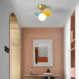 Modern Macaron Globe LED Ceiling Light 1-Light