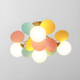 Modern Macaron Globe LED Ceiling Light 1-Light