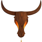 Rustic Wood Bull Head LED Wall Sconce Lamp 1-Light Lasson Living