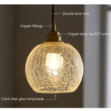Vintage Copper Glass Globe Pendant Light 1-Light