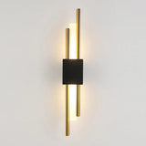 Modern Minimalist Brass Linear Wall Sconce LED 1-Light