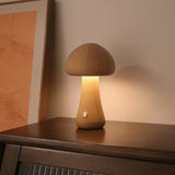 Modern Wood Mushroom LED Table Lamp 1-Light