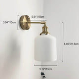 Japanese Brass Pleated Glass Wall Light | 1-Light