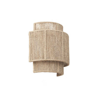 Japanese Rattan Curved Rope Wall Sconce 1-Light Lasson Living