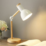 Nordic Wood Base Semi-Circular Table Lamp 1-Light
