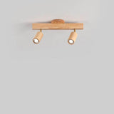 Japanese Wooden LED Semi-Flush Mount Ceiling Light |2 Light