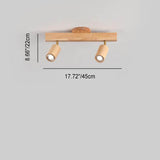 Japanese Wooden LED Semi-Flush Mount Ceiling Light |2 Light
