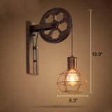 Vintage Industrial Pulley Wall Light | 1-Light