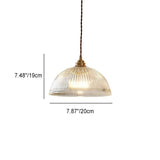 Modern Ribbed Clear Glass Dome Pendant Light | 1-Light