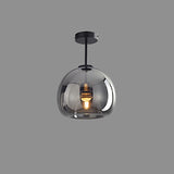 Nordic Glass Globe Semi-Flush Ceiling Light | 1-Light