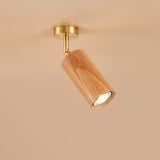 Nordic Walnut Wood LED Spotlight Ceiling Light | 1-Light