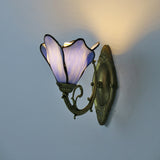 Vintage Tiffany Stained Glass Flower Wall Light | 1-Light