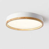 Nordic Wood Round LED Flush Ceiling Light | 1-Light