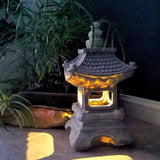 Japanese Zen Stone Pagoda LED Outdoor Garden 1-Light