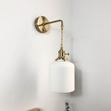 Japanese Brass Pleated Glass Wall Light | 1-Light