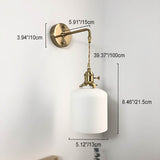 Japanese Brass Pleated Glass Wall Light | 1-Light